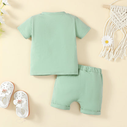 Printed White English Auntie's Bestie Short-sleeved T-shirt Shorts