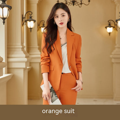 Women's Autumn And Winter OL Commuter Coat & Trousers Suit