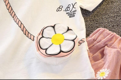 Fashion baby cartoon summer short sleeve suit