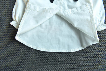 Girls' College Style Long-sleeved Shirt Pleated Skirt Two-piece