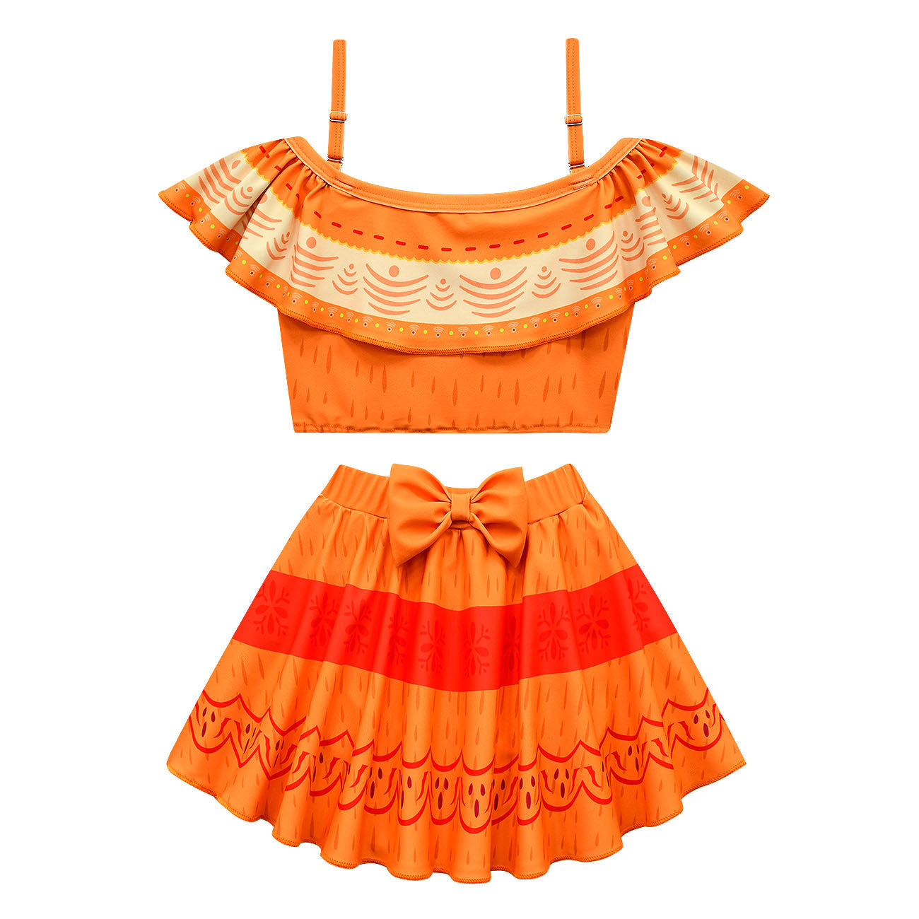 One-shoulder Children's Swimsuit Three-piece Suit