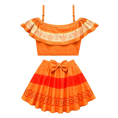 One-shoulder Children's Swimsuit Three-piece Suit