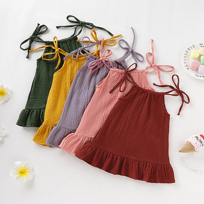 Spring And Summer Girls' Suspender Dress