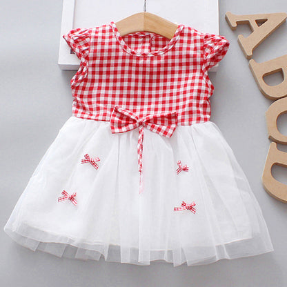 Fashionable Cute Girl's Blouse And Bow Skirt
