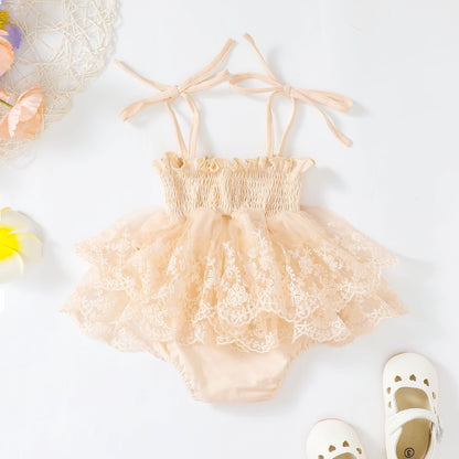 Children's Stitching Lace Yarn Princess Dress