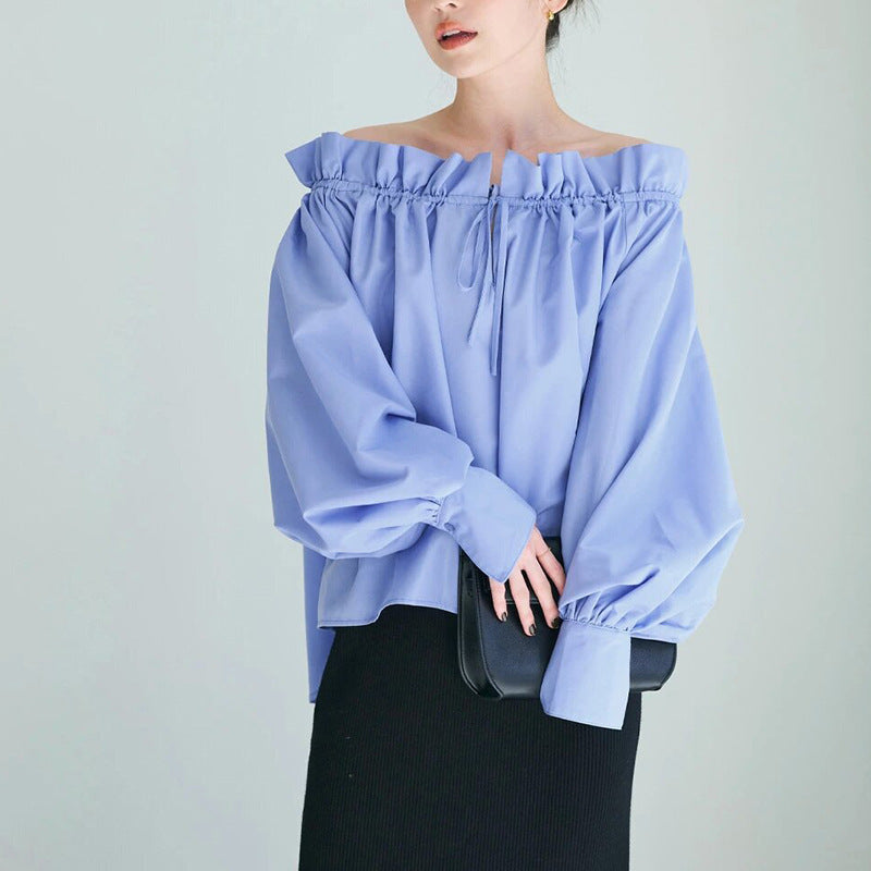 Autumn Women's Blouse Ruffled Off-shoulder