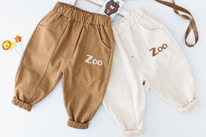 Autumn Children Suit Cartoon Print Top Two-piece Pants