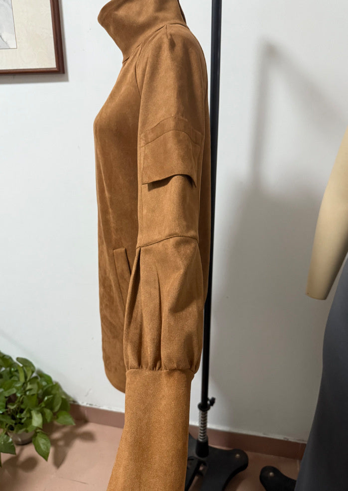 Fashion High Collar Long Sleeve Dress For Women