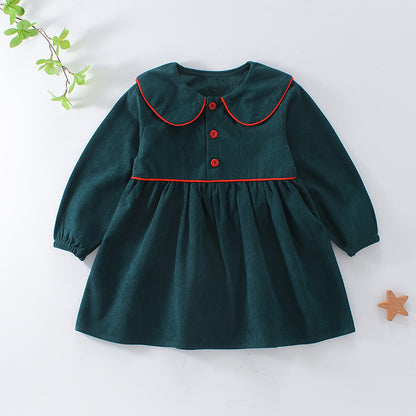 Girls' Corduroy Dress Baby Princess Dress