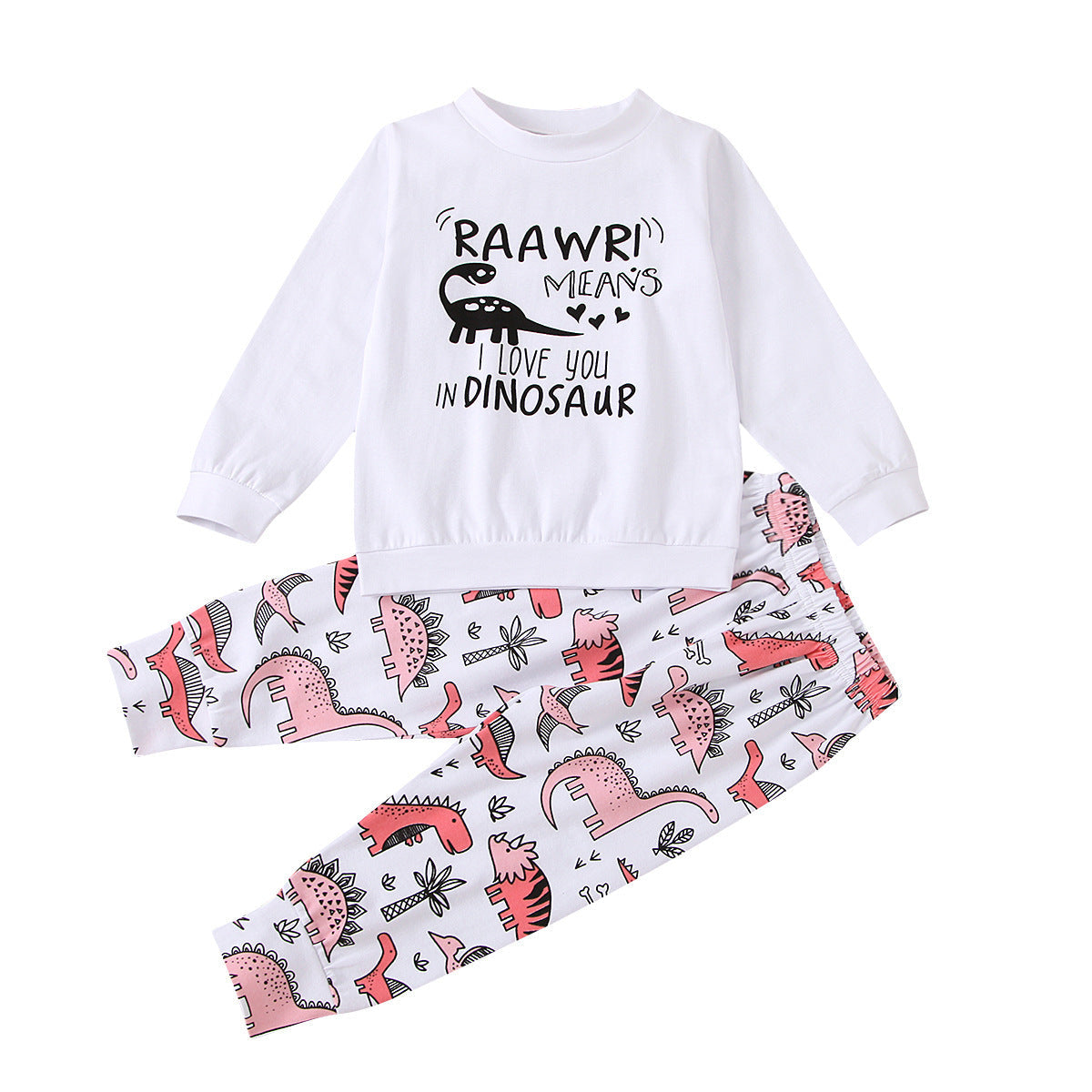 Girls' Dinosaur Printed Long Sleeves Suit