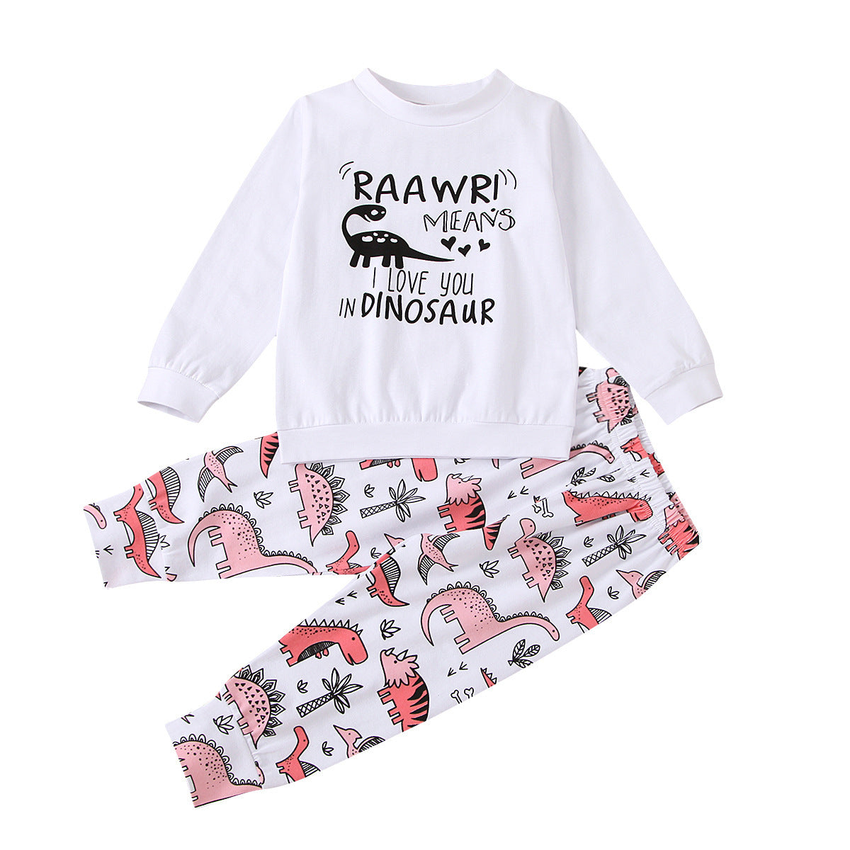 Girls' Dinosaur Printed Long Sleeves Suit