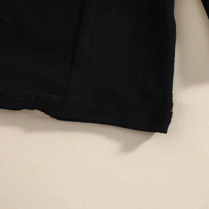 Red And Black Plaid Skirt Suit Black Polka Dot Flying Sleeve Two Piece