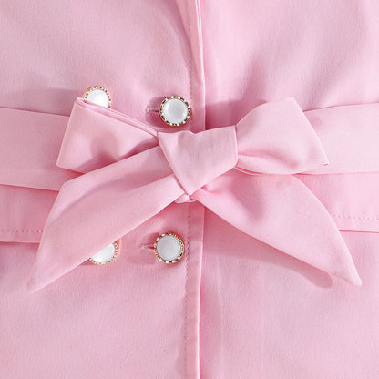 Girls' Suit Top Sling Romper Pants Three-piece Suit