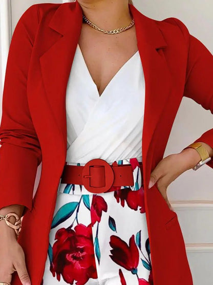 Women's Fashion Solid Color Two-piece Suit