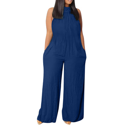 Women's Wide-leg Sleeveless Jumpsuit