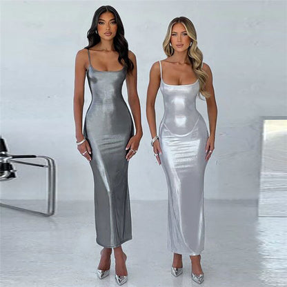 Sling Off-neck Slim Fit Temperament Sheath Dress