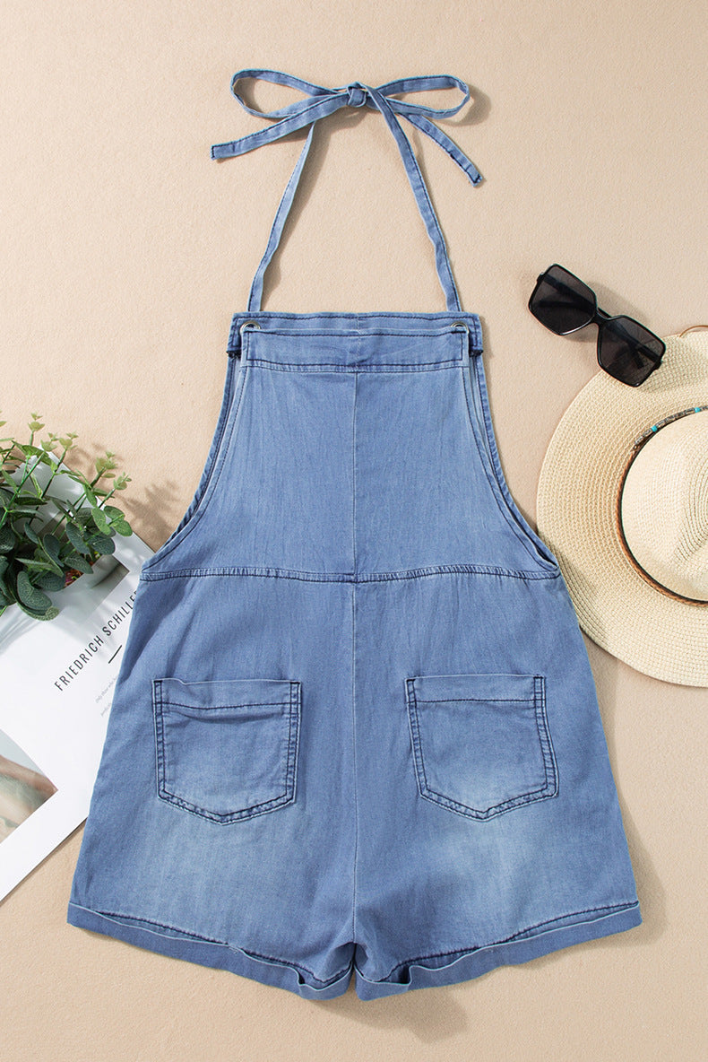 Women's Solid Color Sleeveless Casual All-match Jumpsuit
