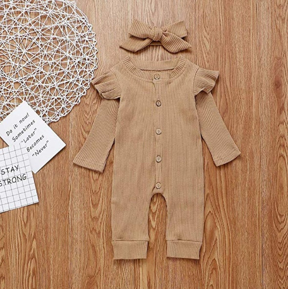 Abby Romper Jumpsuit with Matching Hair Bow