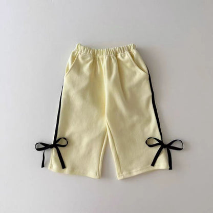 Baby Bowknot Strip Patchwork Sweater Suit All-matching Western Style