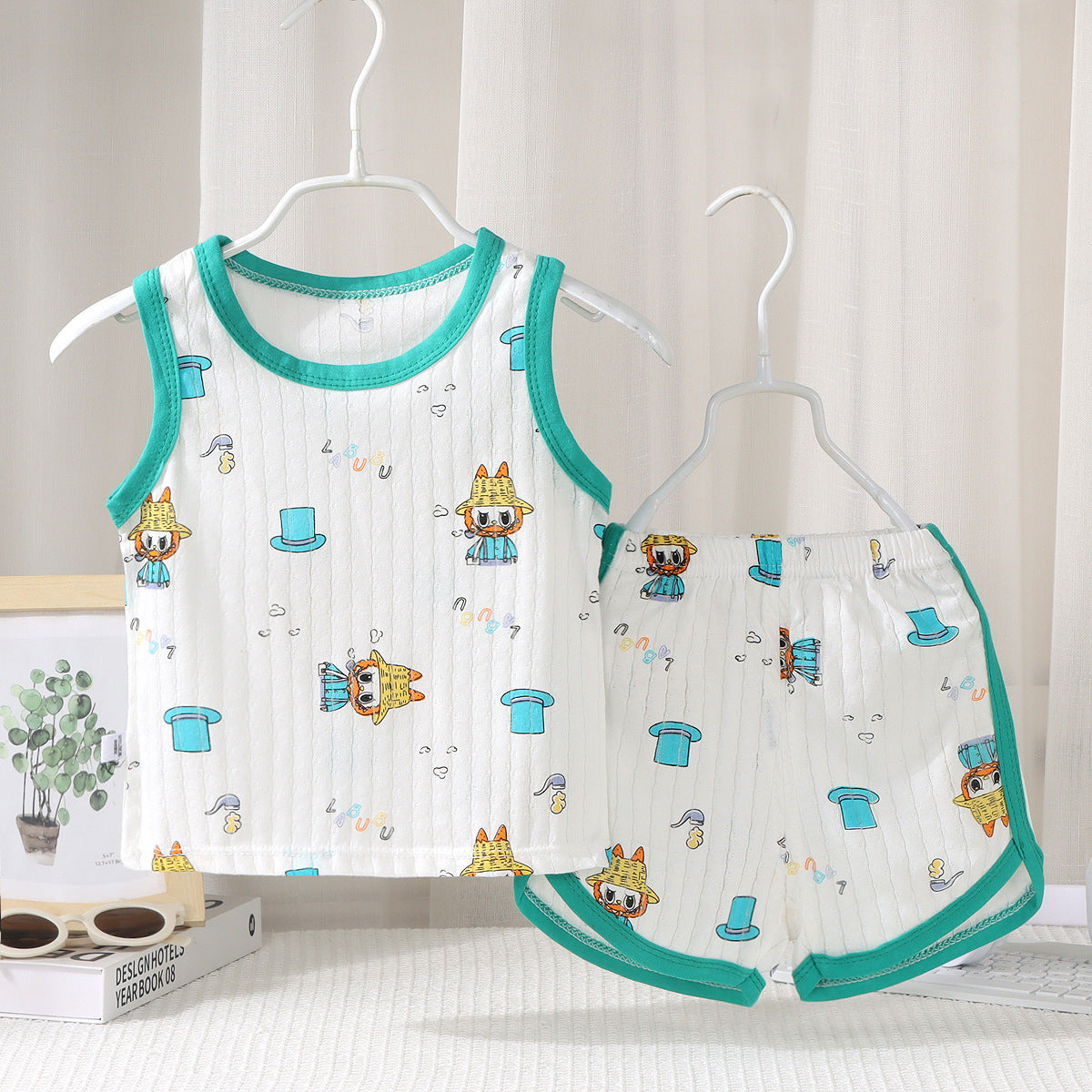 Children's Vest Suit Cotton Pajamas Baby Korean Style Sleeveless