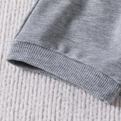 Rabbit Carrot Printed Plaid Pocket Short Sleeve