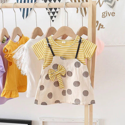 Children's dress summer princess dress short sleeve dress