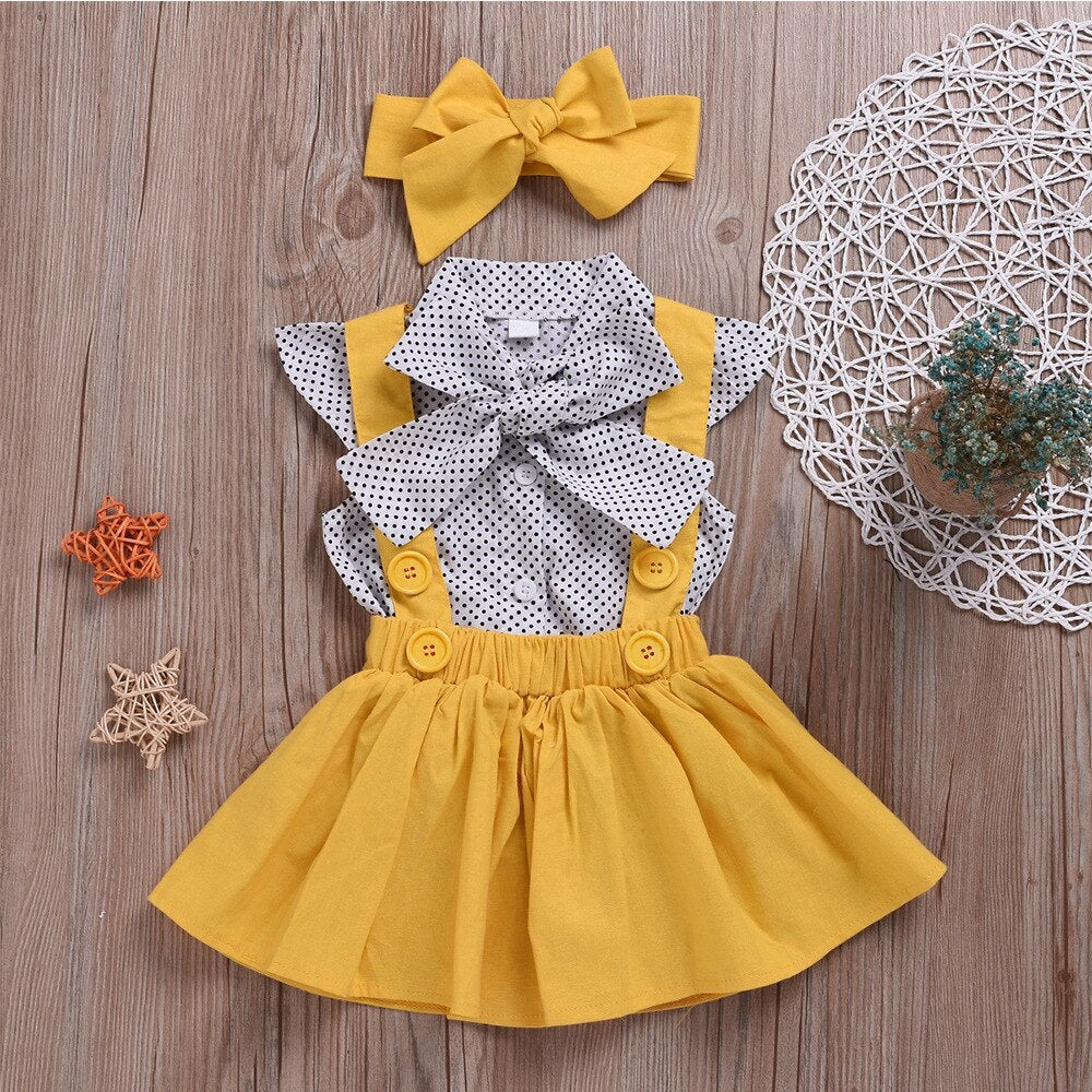 Short sleeve shirt suspender skirt suit
