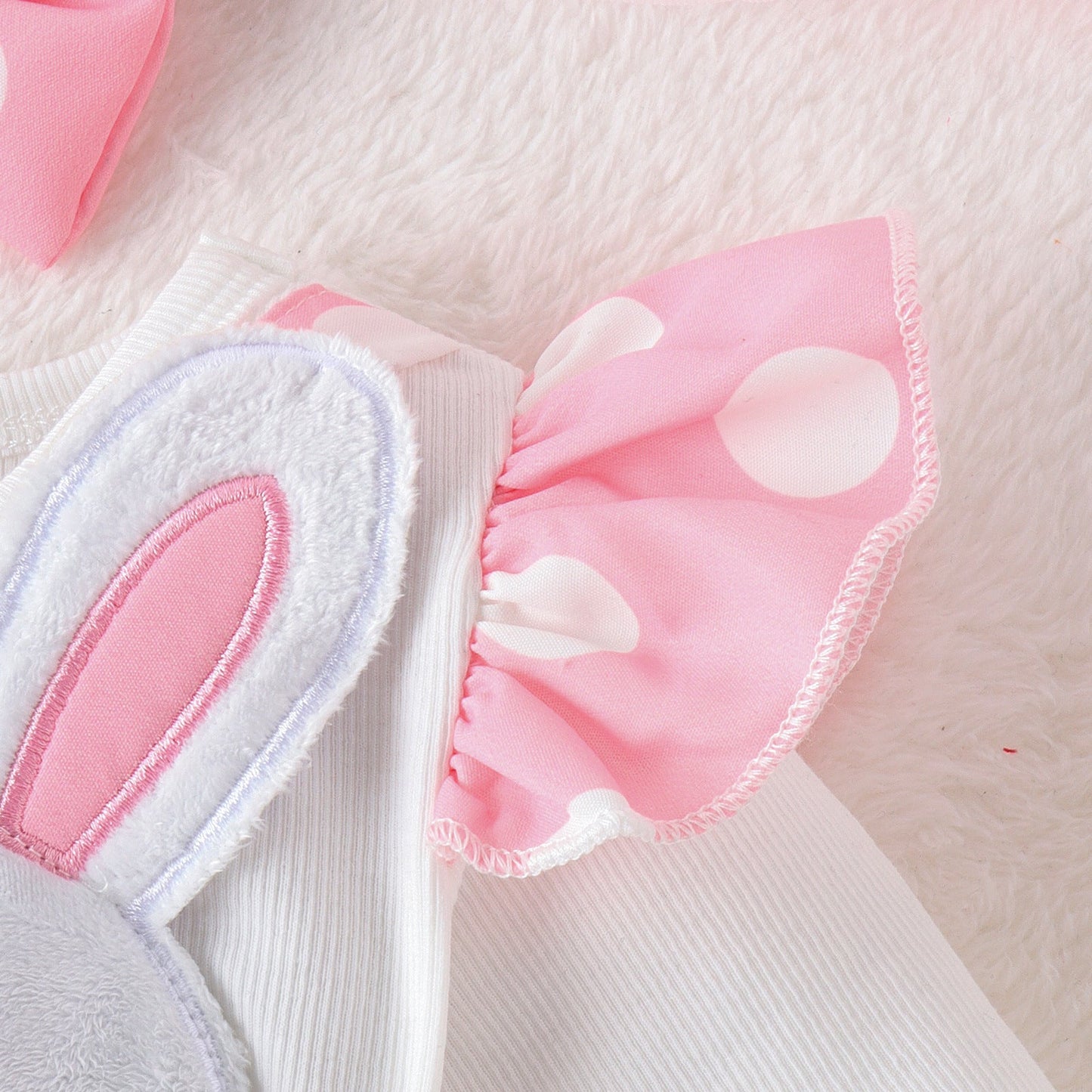 Sweet Baby Girl Long-sleeved Jumpsuit Rabbit Romper Headdress