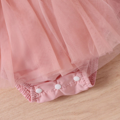 Baby Jumpsuit Long Sleeve Bowknot Skirt
