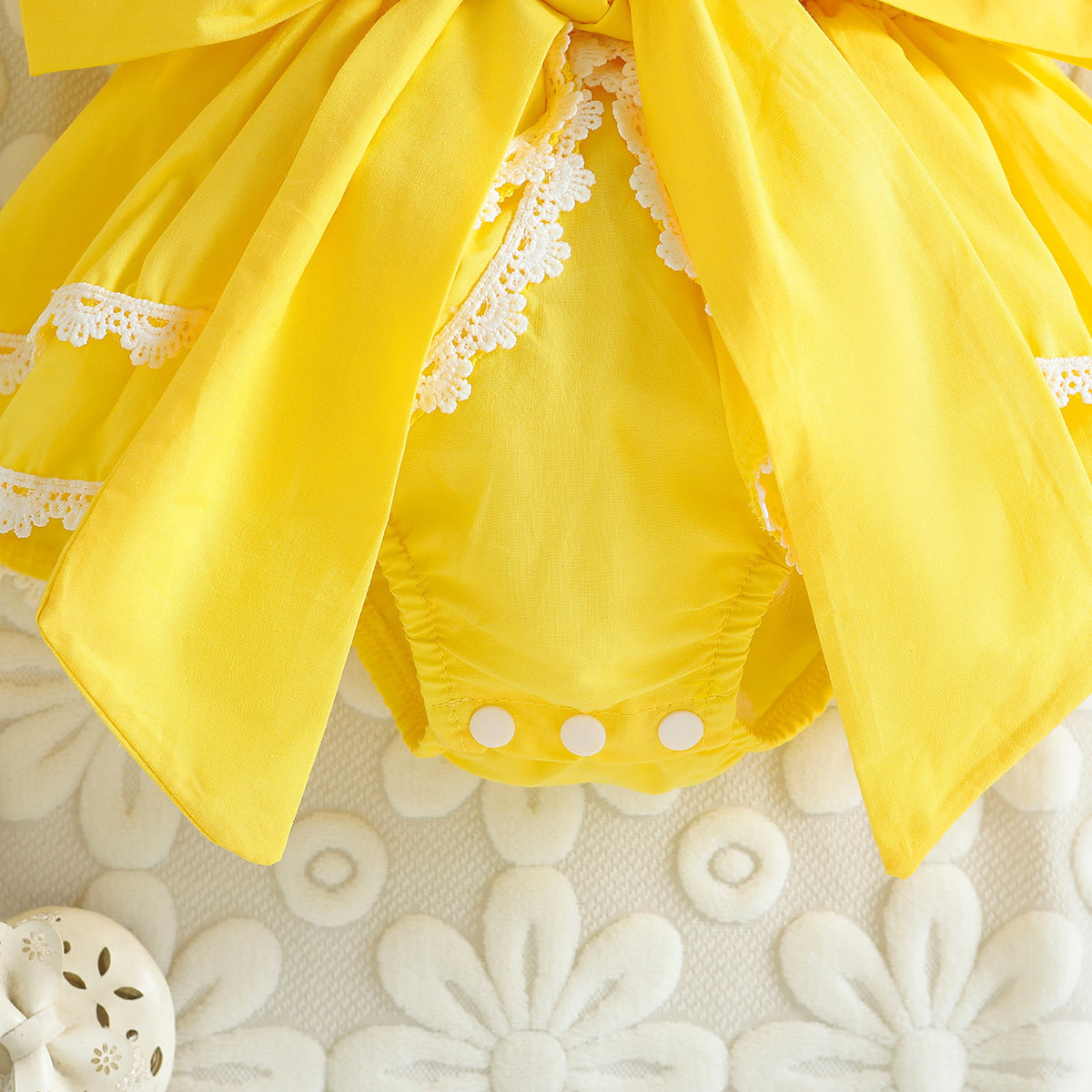 Bow Princess Harper Baby Sweet Lotus Edge Jumpsuit