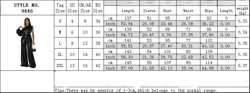 Autumn And Winter New Wide-leg Pants Sexy Solid Color Evening Dress Jumpsuit