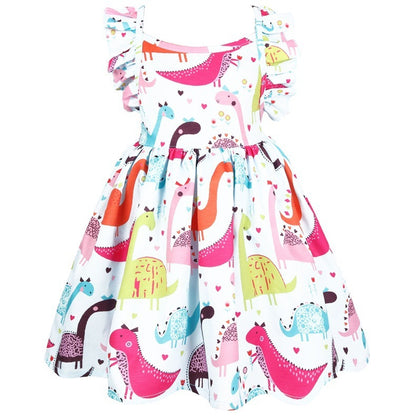 Children's New Backless Strap Cute Dinosaur Dress