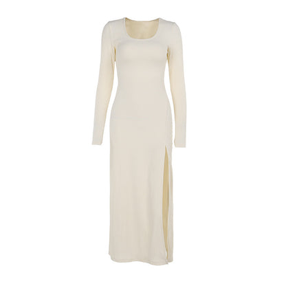 Autumn Fashion Casual Slim-fit Lace Up Waist-tight Dress