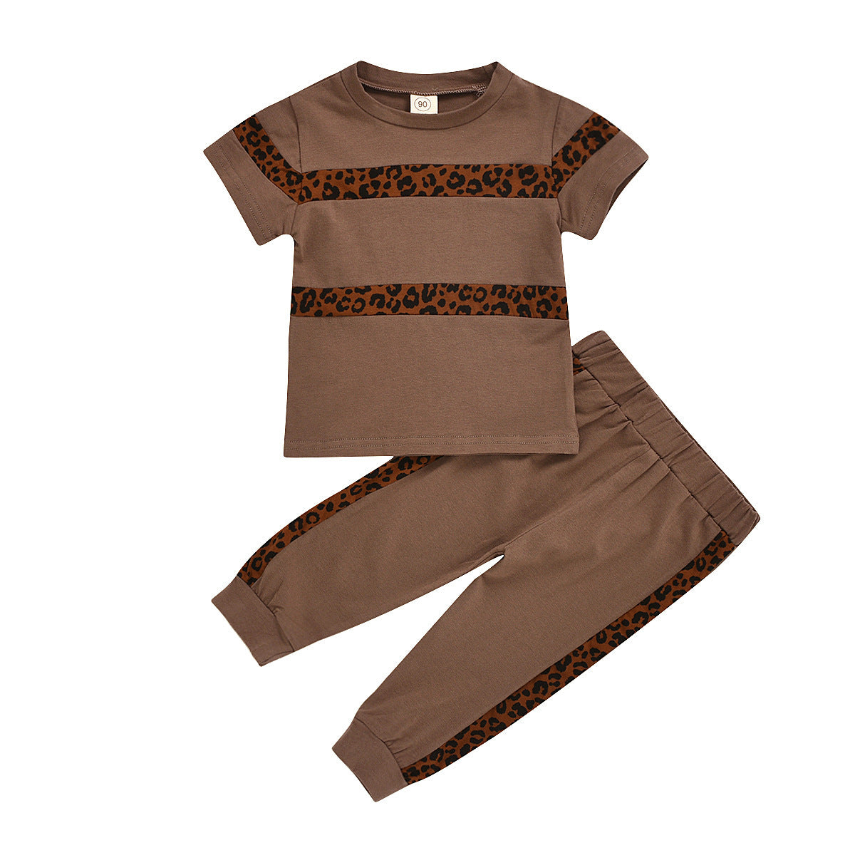 Leopard print trousers two-piece suit