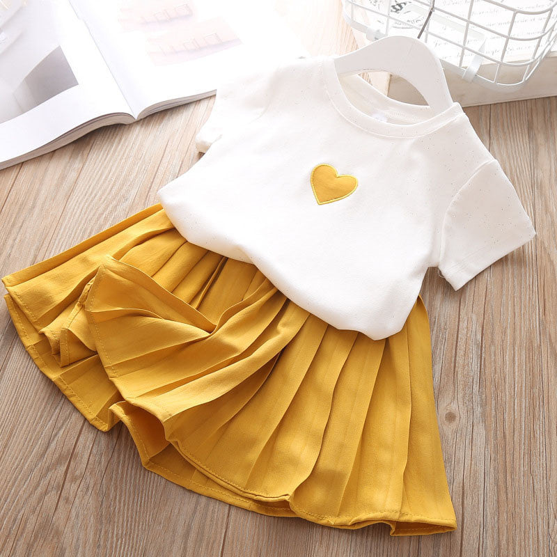 Two piece vest and skirt suit