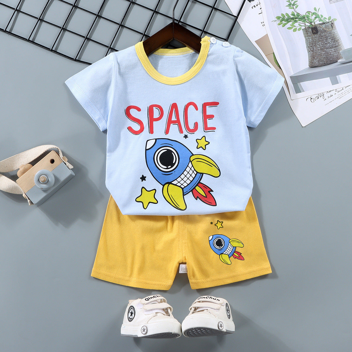Children's Short-sleeved Suit Pure Cotton