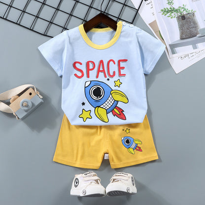 Children's Short-sleeved Suit Pure Cotton