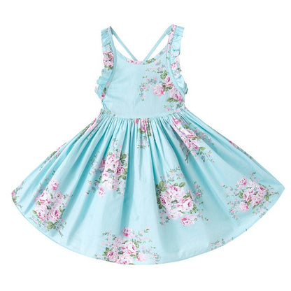 New Dressstrappy Girls Print Back Dress