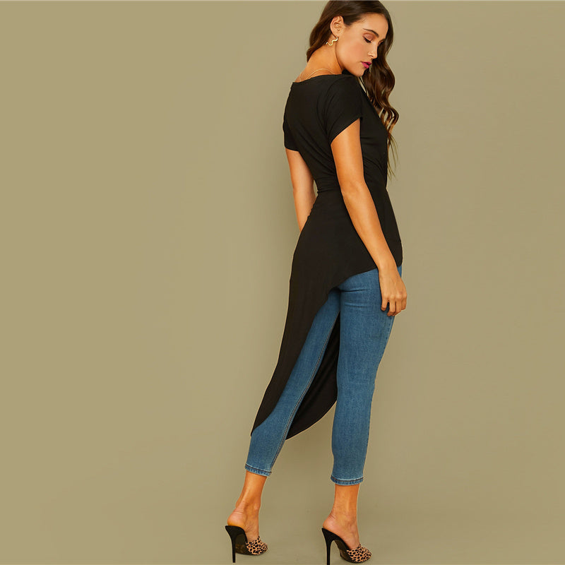 Asymmetric hem T-shirt