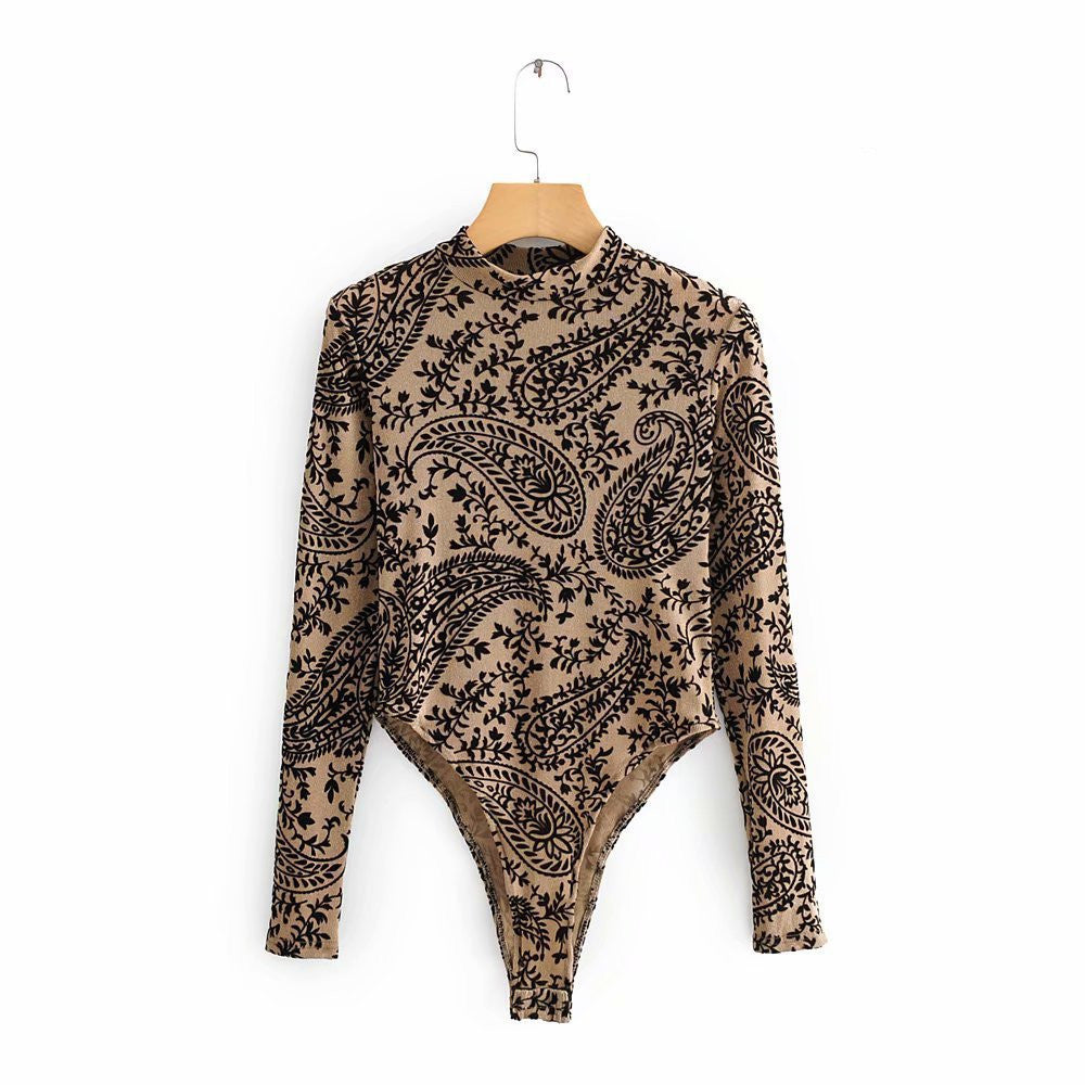 New sexy stand collar gold mesh bodysuit