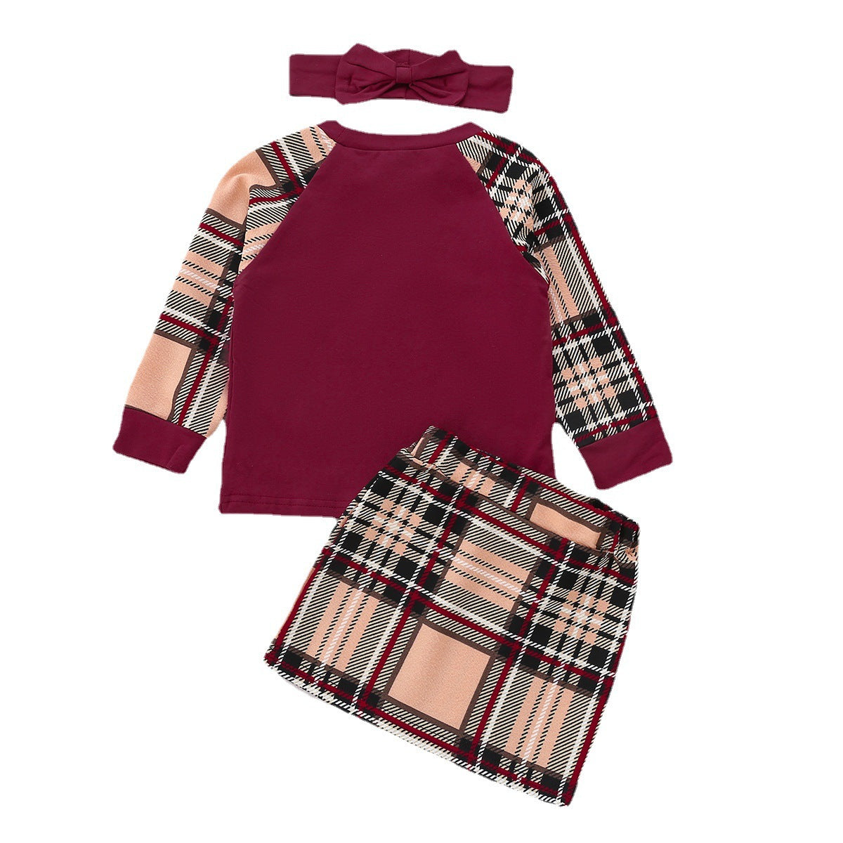 European And American Style Long Sleeved Short Skirt Girls Suit