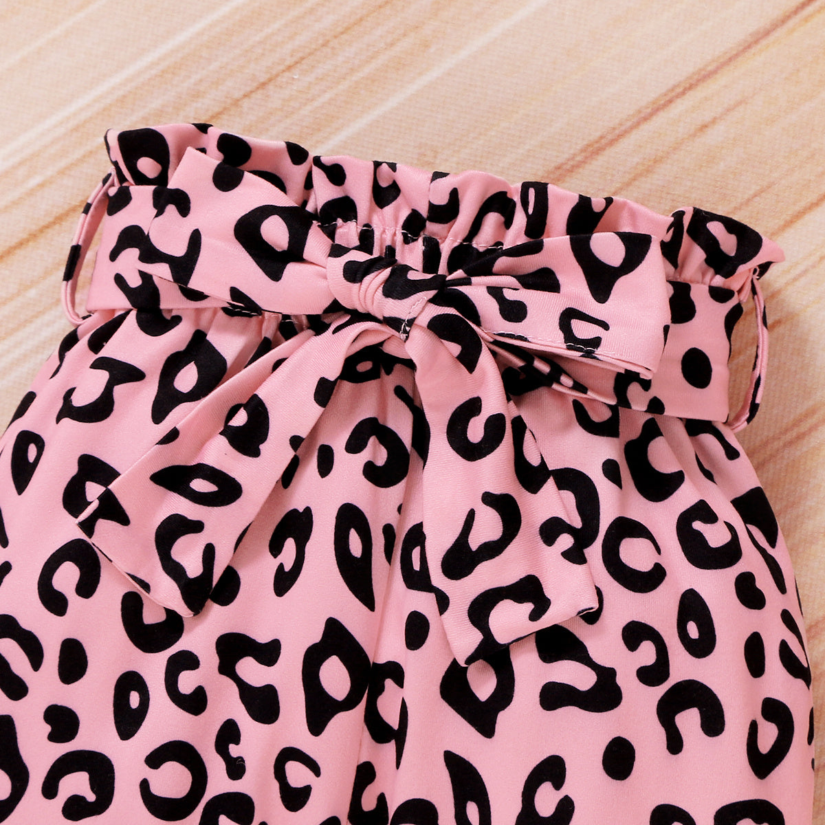 Newborn Long Sleeve Romper Leopard Print Trousers And Headband Three-piece Set