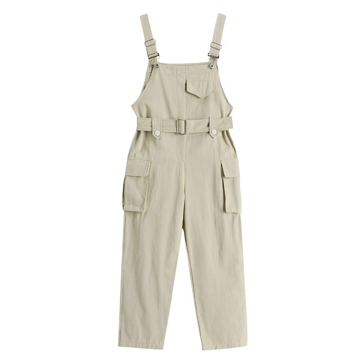 Nine points Korean apricot overalls