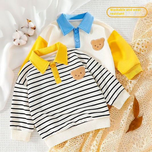 Baby Clothing Spring And Autumn Clothing Top Lapel