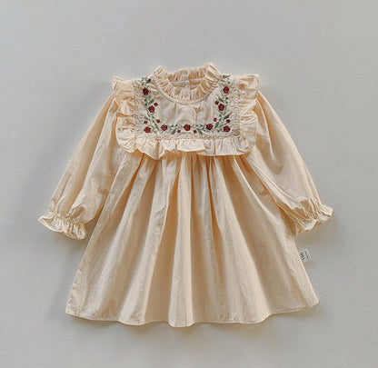 Autumn Ruffled Long Sleeve Girl Princess Skirt