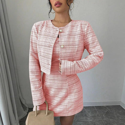 Autumn And Winter New European And American Single-breasted Short Coat French Retro Debutante Style Dress