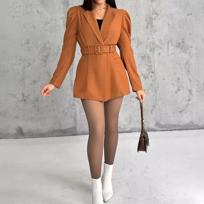 Women's European And American Princess Sleeves With Belt Jumpsuit