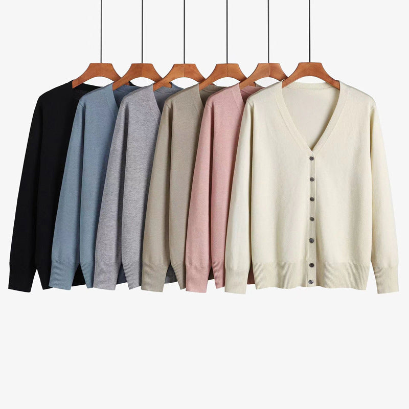 Autumn And Winter New V-neck Knitwear Long-sleeved Cardigan