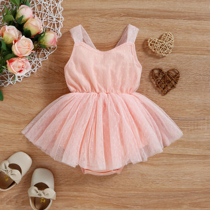Infant Mesh Spaghetti-strap Dress