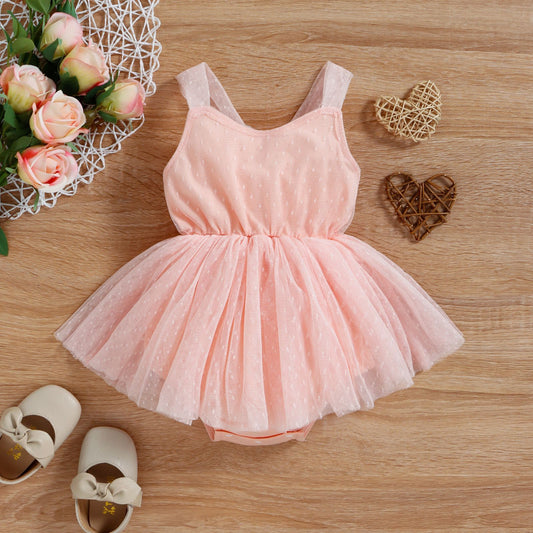 Infant Mesh Spaghetti-strap Dress